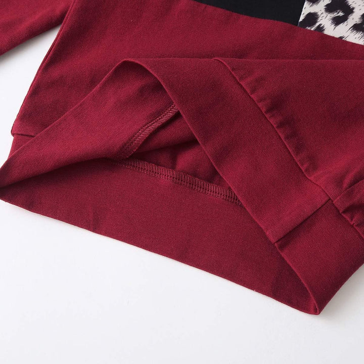 Girls' warm cotton sweater and trouser set with cute details.