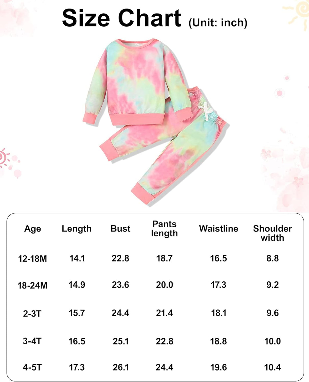Girls' button-shoulder cotton sweater and trouser set, easy changes.