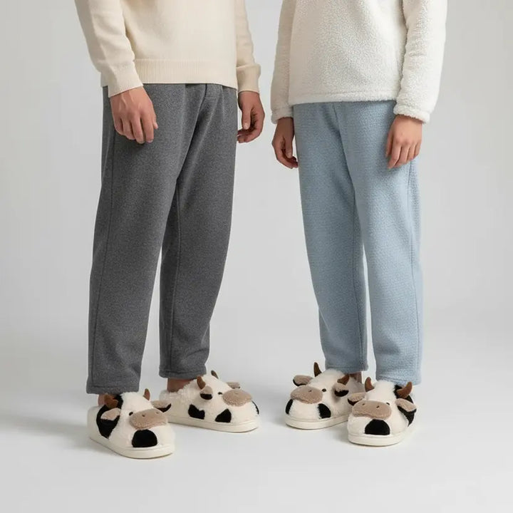 Warm cow slippers for adults, a cute and cozy footwear choice for indoors
