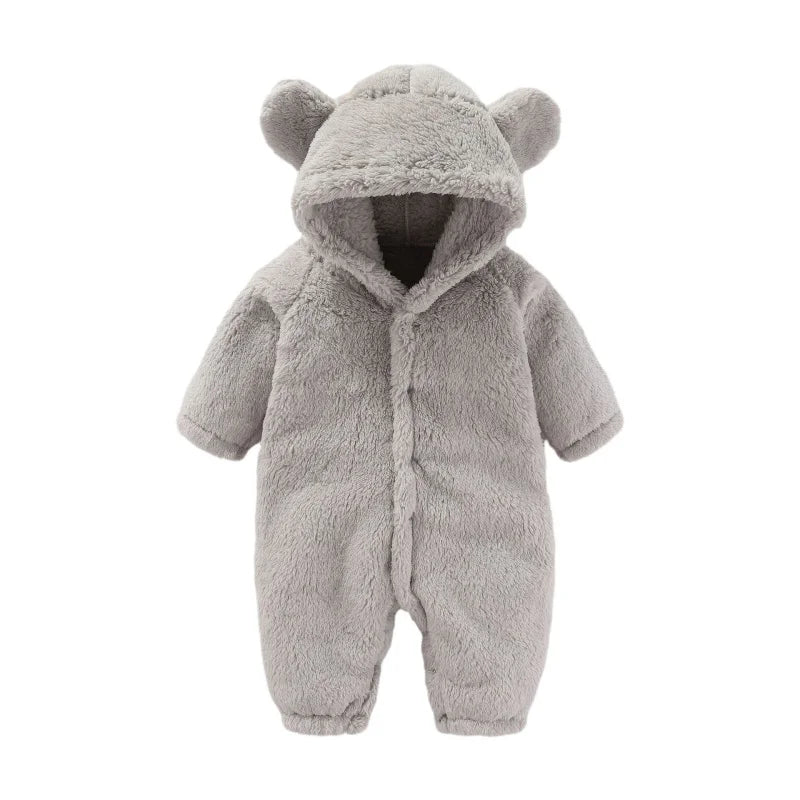 Soft CuddleCub fleece baby onesie. Comfortable toddler jumpsuit, cozy sleepwear for infants.