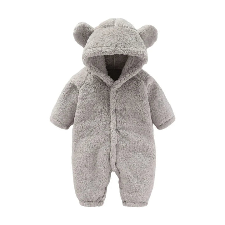 Soft CuddleCub fleece baby onesie. Comfortable toddler jumpsuit, cozy sleepwear for infants.