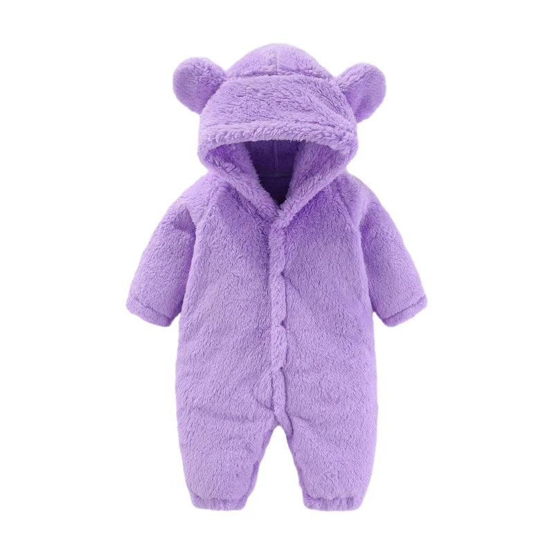 Plush CuddleCub fleece onesie, warm baby & toddler jumpsuit. Soft winter sleepwear for infants.