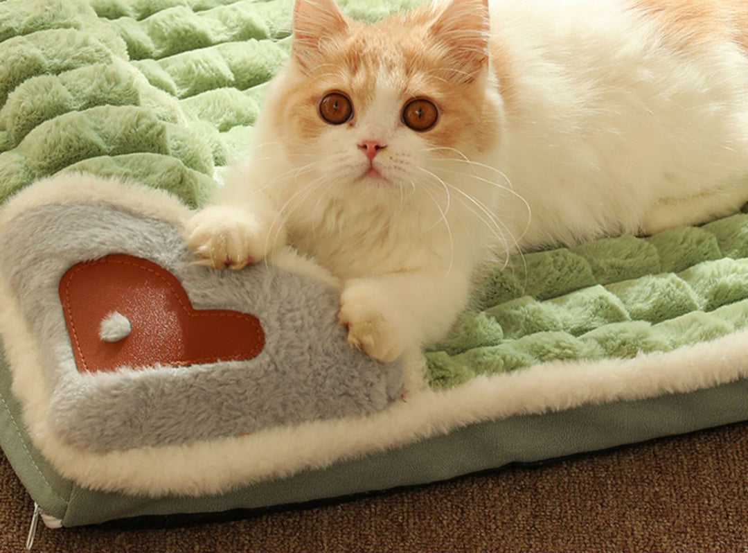 Cozy fleece pet bed for a small dog, offering a warm and comfortable winter spot.