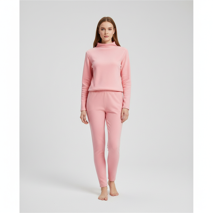 Luxurious fleece women's two-piece set, designed for ultimate coziness and casual loungewear