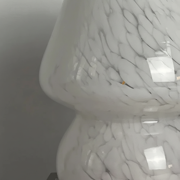 Decorative glass mushroom lamp, unique design for modern home decor. Soft ambient lighting.