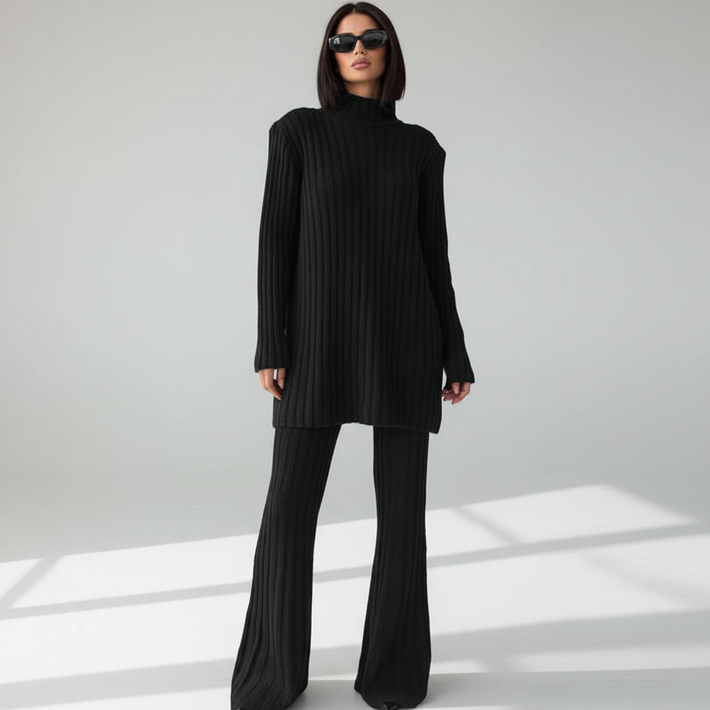 Stylish women's knit matching set, soft and cozy loungewear by Camilla for casual comfort.