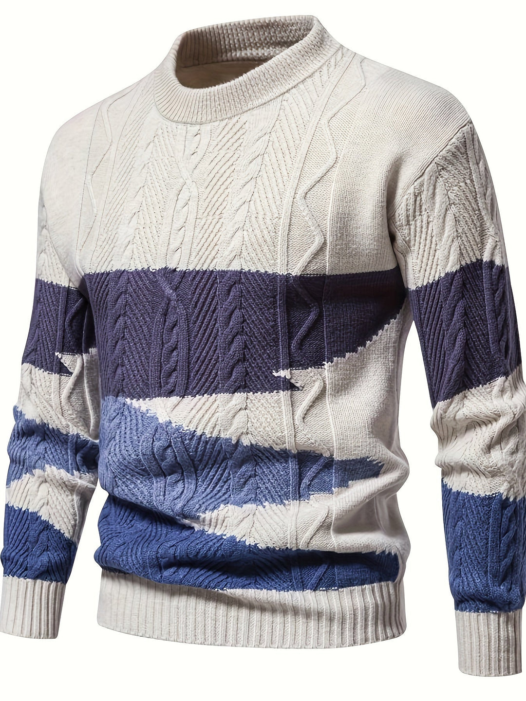 Stylish men's long sleeve sweater, perfect casual wear for fall fashion & winter style. Comfortable & warm.