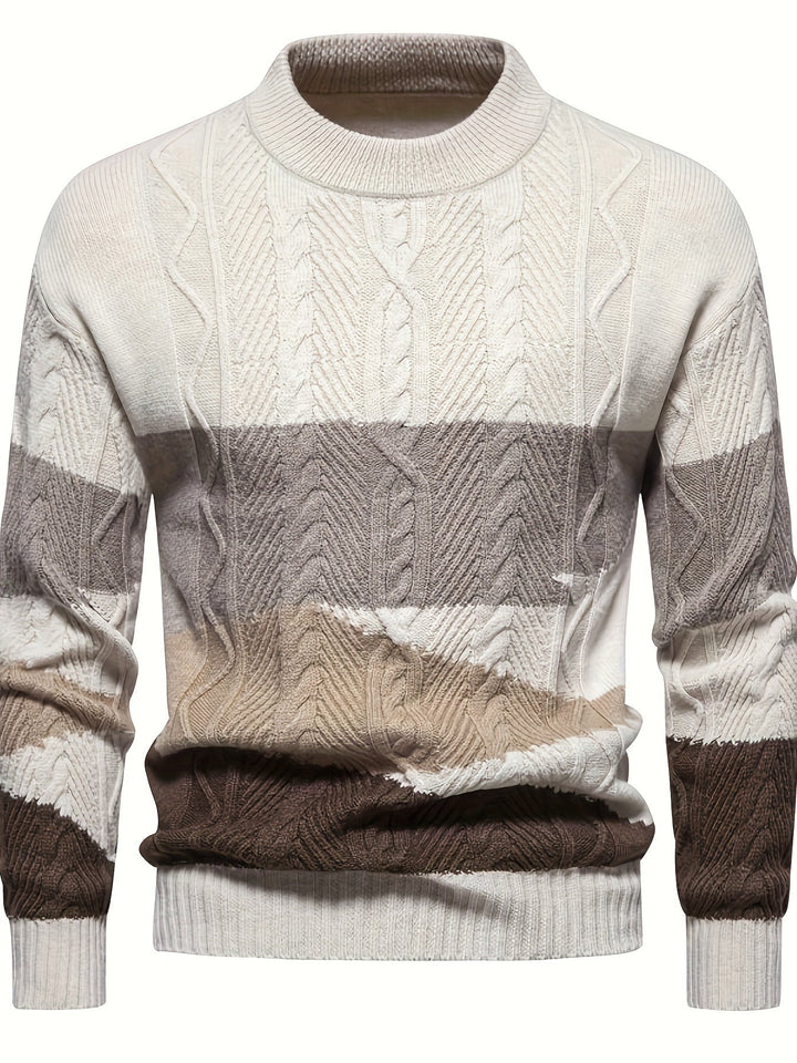 Felix men's comfortable knitted sweater for fall & winter, a cozy, stylish casual essential with long sleeves.