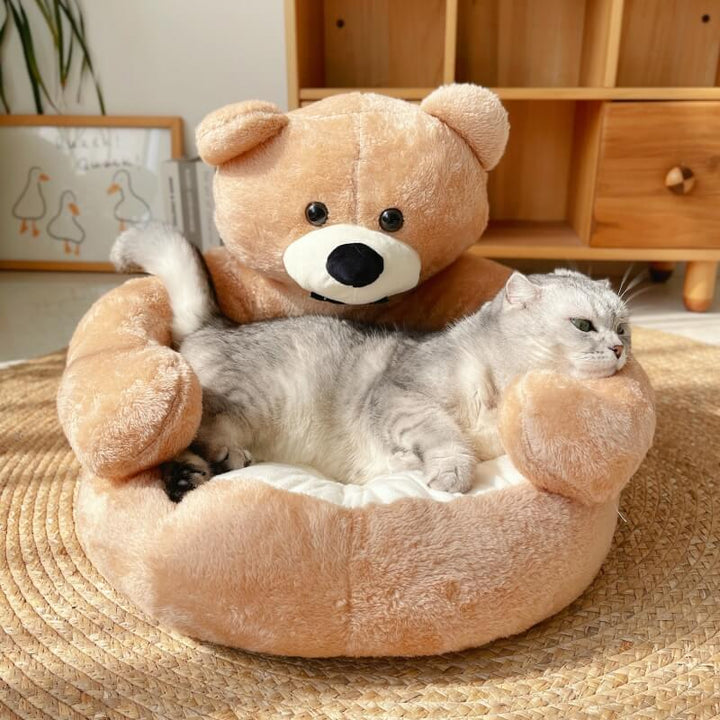 Cozy plush adjustable dog & cat bed, providing ultimate comfort for your furry friend.