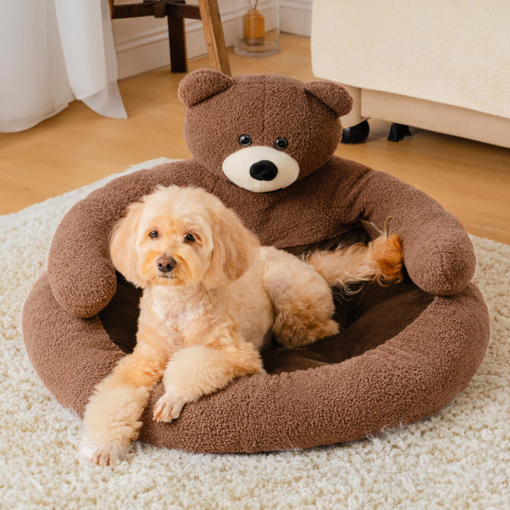 Comfortable dog bed, a cozy plush haven designed for adjustable pet comfort and relaxation.