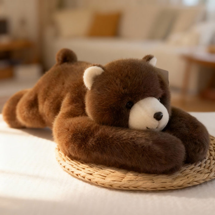 Cozy plushie, a soft faux fur friend for emotional well-being & comfort.