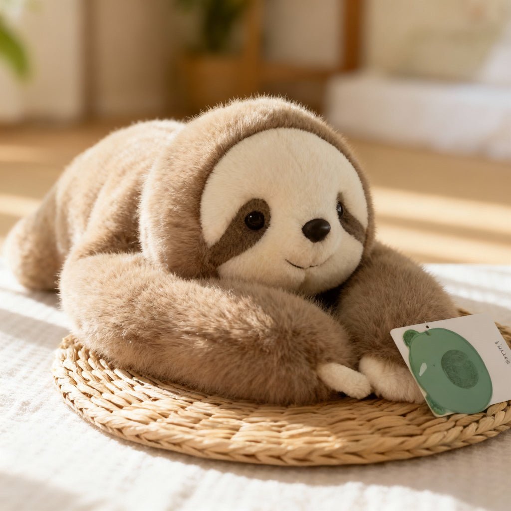 Plush hug companion, a gentle faux fur friend for ultimate comfort & support.