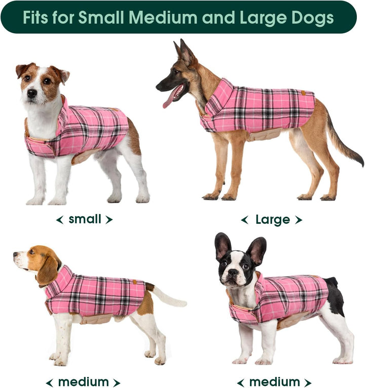 Outdoor dog gear: warm British style pet jacket, waterproof, reversible, cozy.