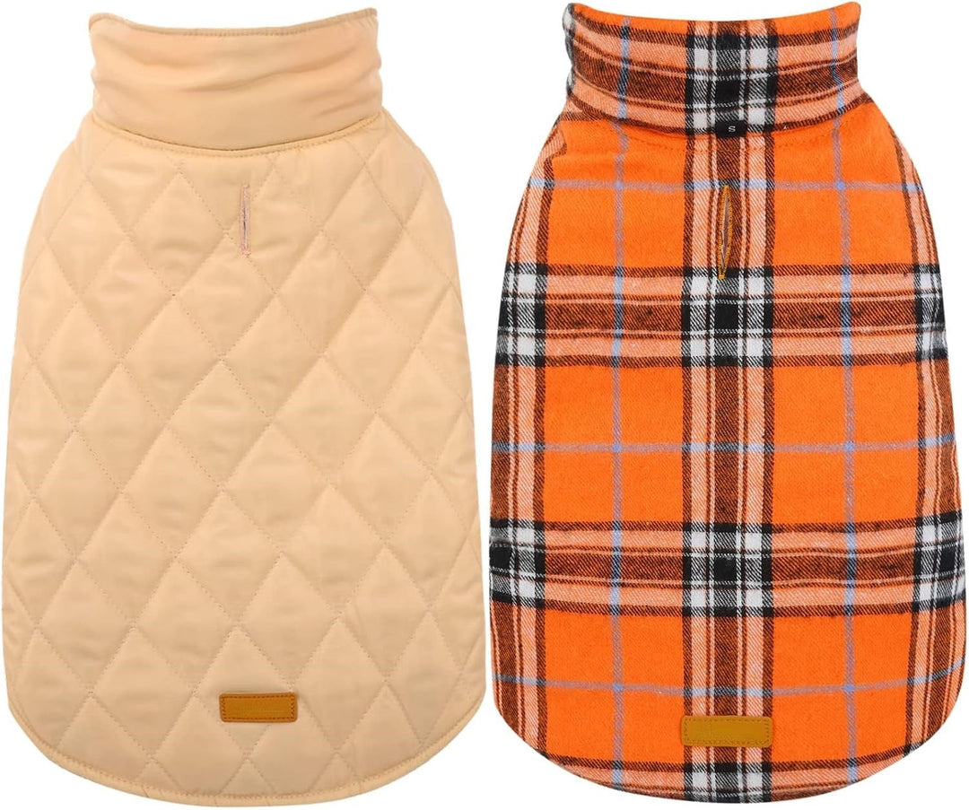 Waterproof dog jacket for winter, cozy British style, adjustable straps, pet apparel.
