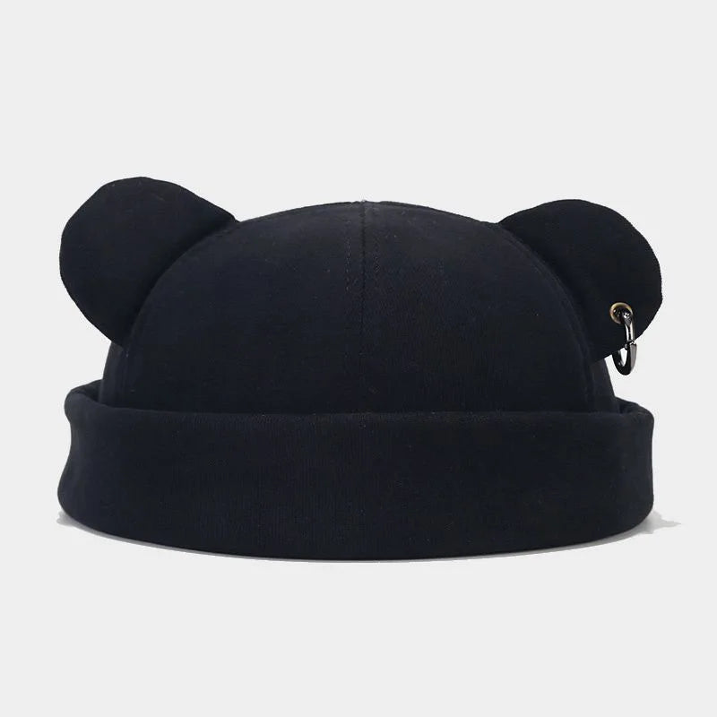 Warm and cozy bear ears beanie hat. Soft knit unisex accessory that's both playful and fashionable for winter.