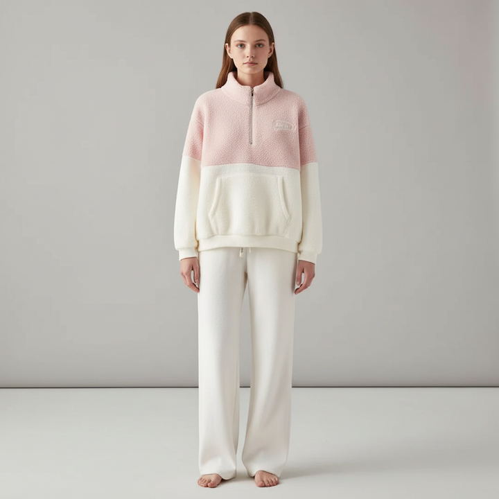 Soft Alina fleece loungewear set for women, a warm and casual matching outfit