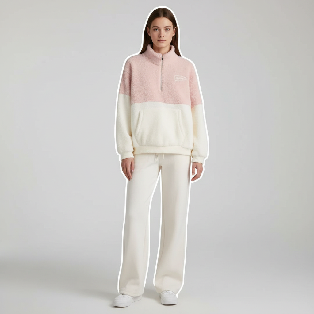 Alina women's warm fleece loungewear set, a comfortable and stylish casual outfit