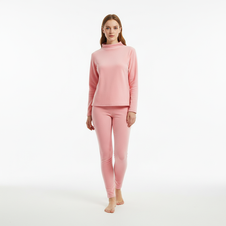 Stylish two-piece women's fleece set for casual wear, includes top and matching pants