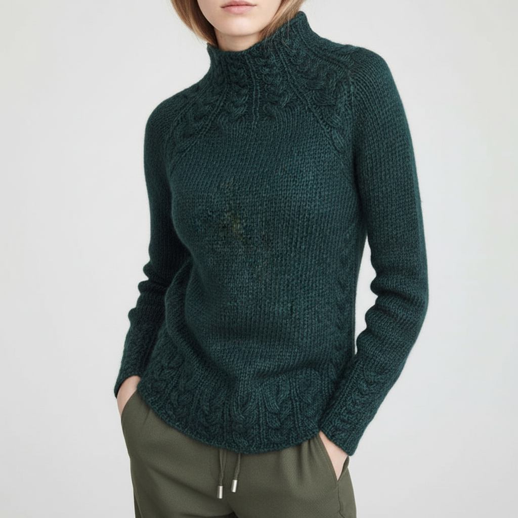Soft knit longsleeve sweater for women, comfortable and warm winter apparel