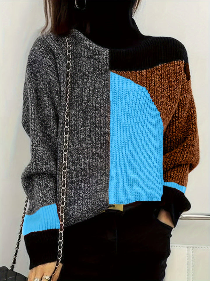 Stylish women's turtleneck sweater. Warm, long sleeve knit perfect for autumn & winter fashion.