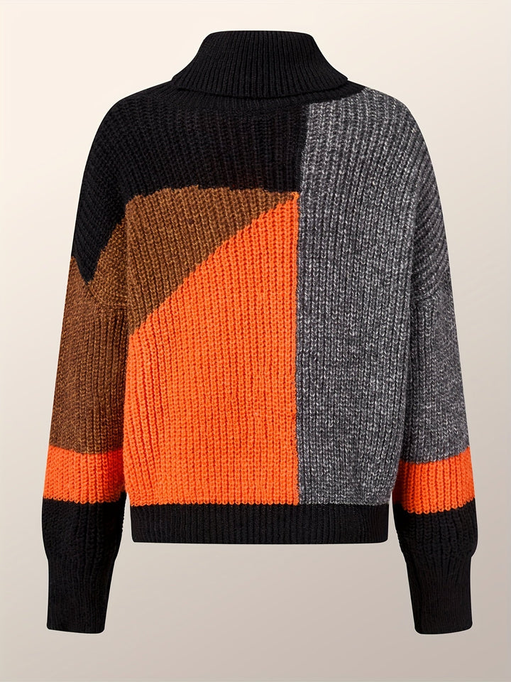 Soft and warm women's turtleneck sweater, cozy knit with a relaxed fit. Perfect long sleeve for cold autumn days.