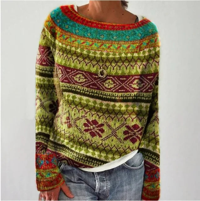 Stylish women's elegant sweater, perfect for winter fashion. A warm and cozy jumper for cold days.