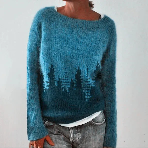 Soft knit women's sweater, providing cozy warmth for cold winter days. Comfortable & fashionable.