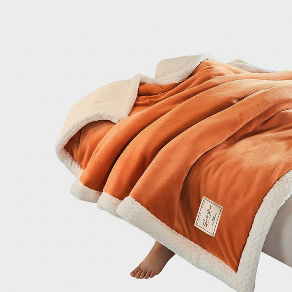 CozyBlanket, a warm and luxurious fleece blanket, ideal for relaxing moments at home