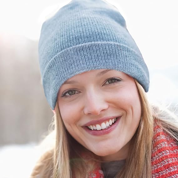 Stylish CozyCap warm knitted beanie in a light grey, a fashionable and practical accessory