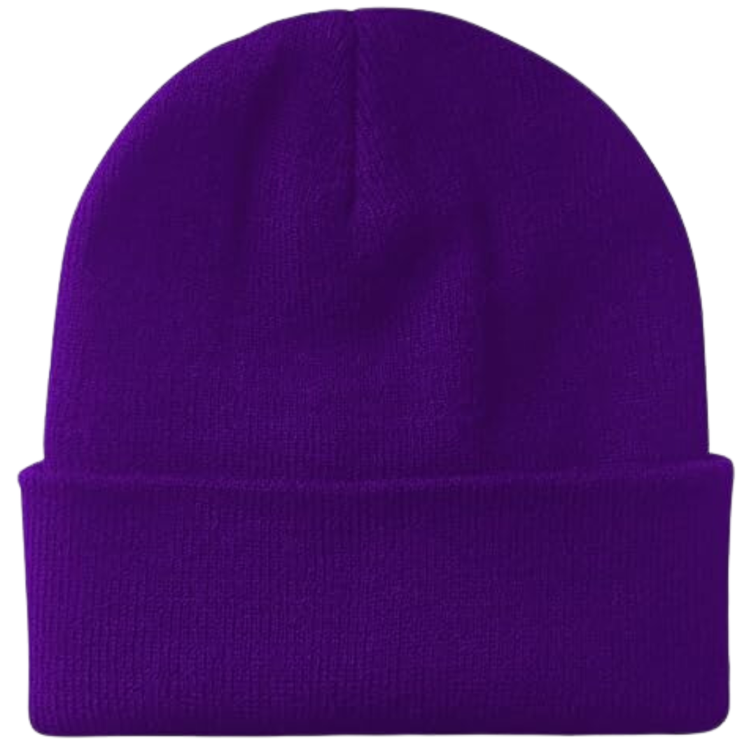 Detail shot of the ribbed knit on a CozyCap unisex warm winter beanie for extra warmth