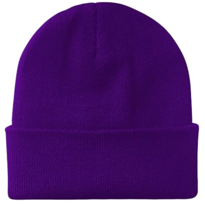Detail shot of the ribbed knit on a CozyCap unisex warm winter beanie for extra warmth