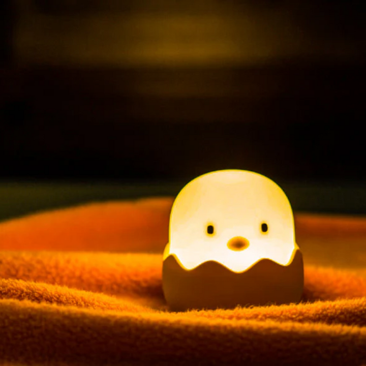 CozyChick children's chick night light with gentle glow, perfect for nursery decor, kids room, and peaceful bedtime.