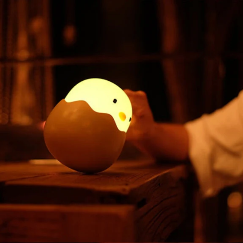Adorable chick lamp provides a gentle night light for children's room, nursery, and soothing bedtime routines.