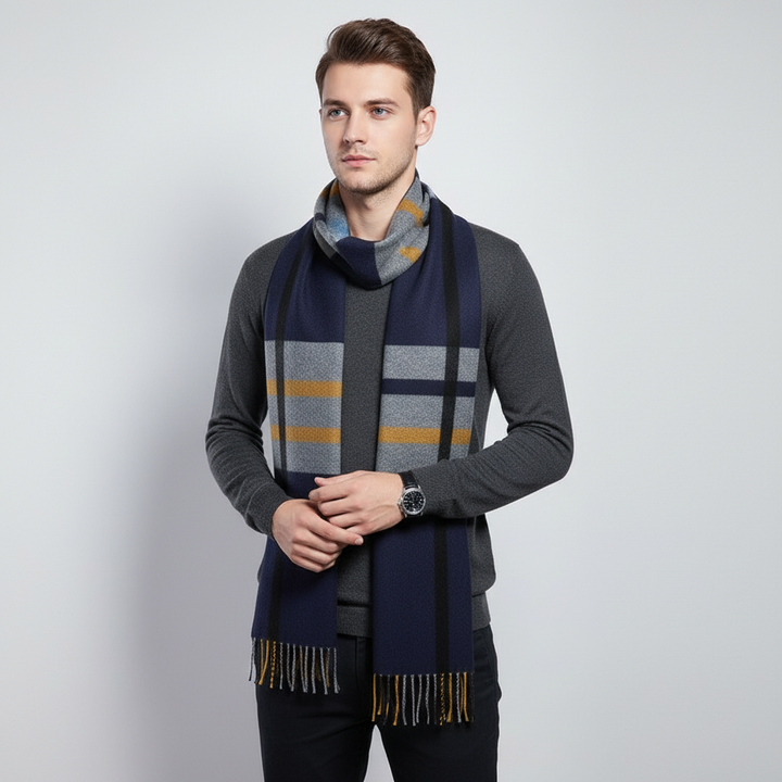 Plain knit cashmere long scarf, suitable for both men and women