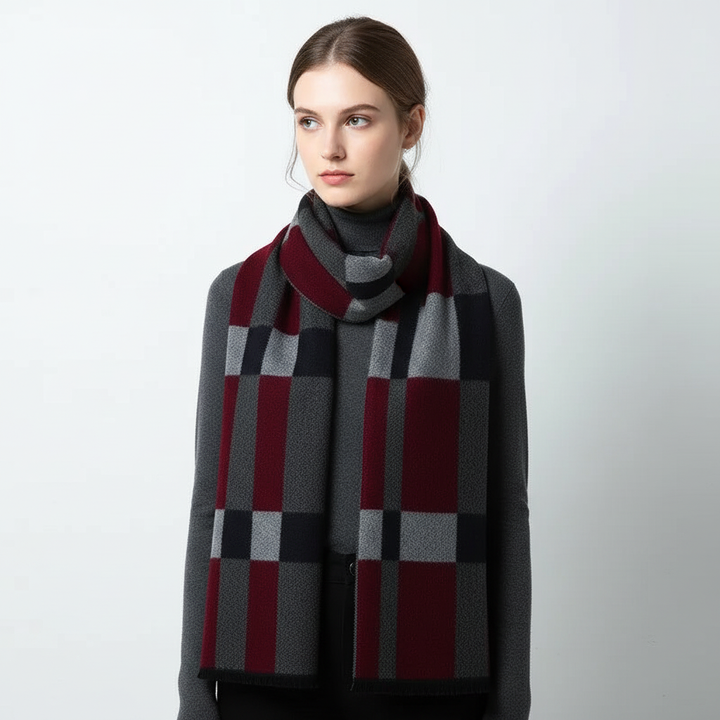 Unisex long cashmere scarf, versatile & warm for any autumn-winter outfit