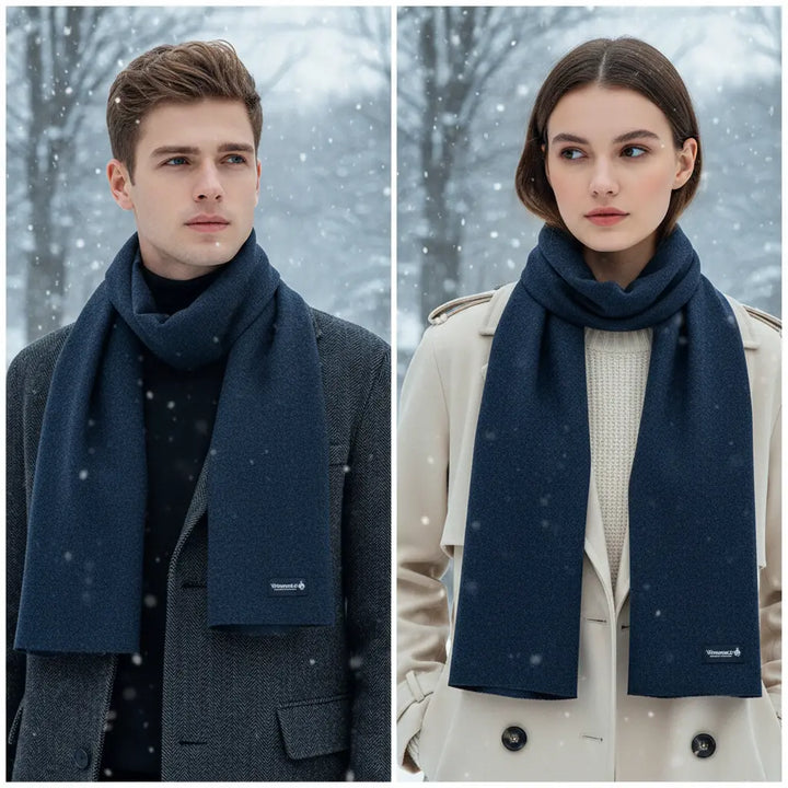 CozyScarf premium cashmere blend winter scarf in a classic solid color, perfect for cold weather warmth