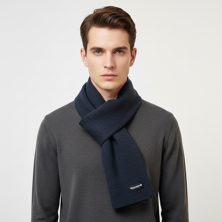 Warm polyester and cashmere blend winter scarf, offering luxurious feel and insulation