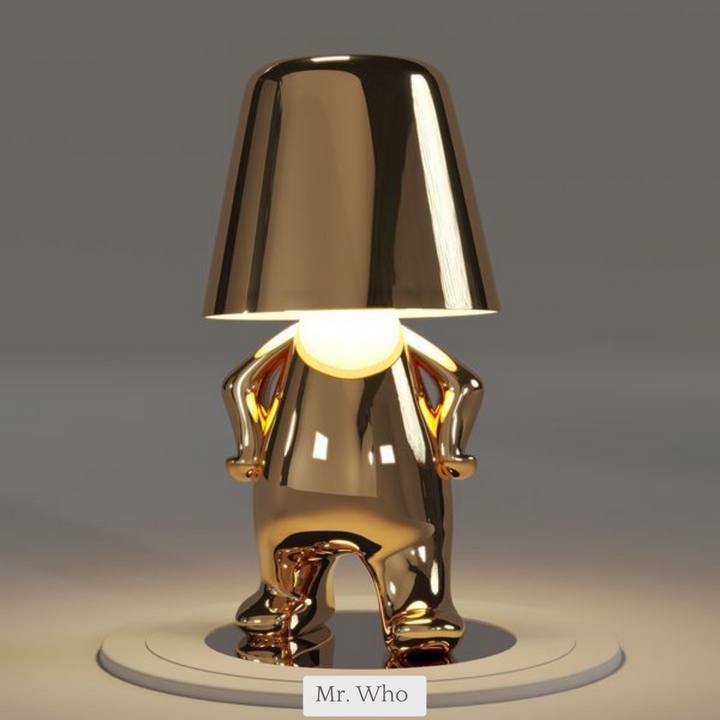 Contemporary thinker lamp, providing optimal lighting for reading or work.