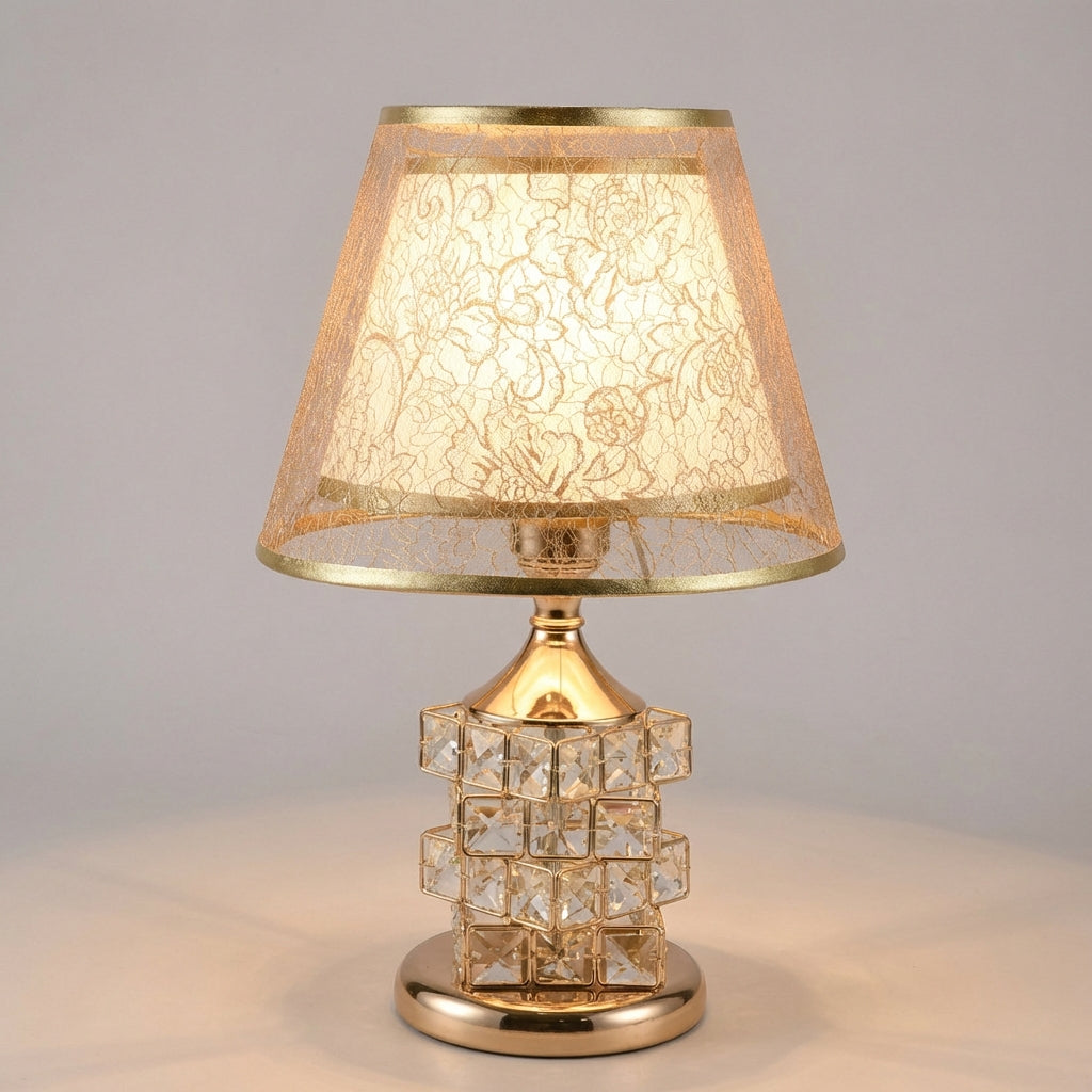 Crystelleon crystal table lamp with LED lighting, perfect for mood or accent lighting