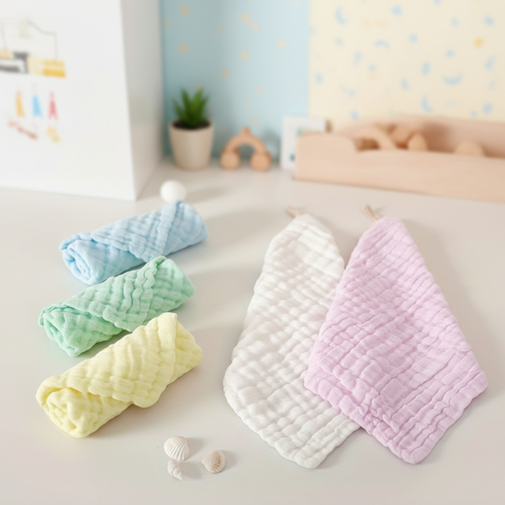 CuddleWrap Unisex Baby Soft Muslin Cloth Set, 5-pack for infant care and newborn essentials