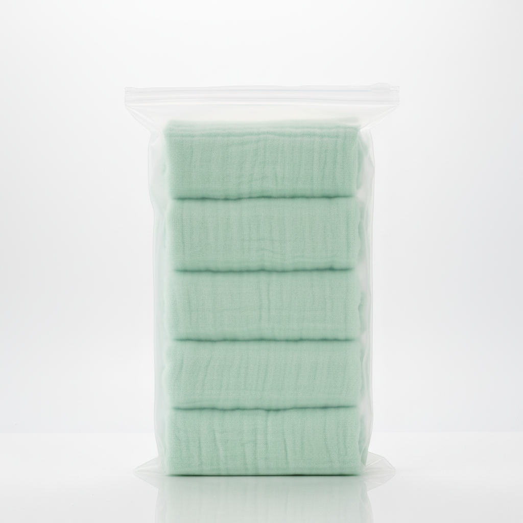 Five CuddleWrap muslin cloths, neatly rolled and presented, for new parents' baby essentials