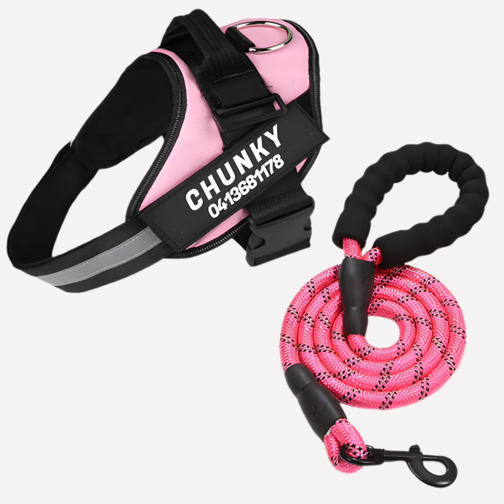 Premium customizable anti-pull dog harness vest with reflective straps for safety & comfort.