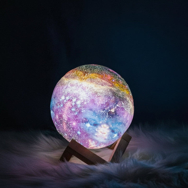Customizable LED ambient light globe lamp, ideal for modern mood lighting & home decor.
