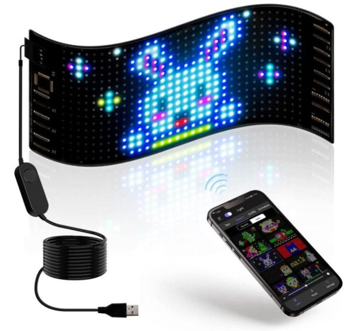 Digital car display, a programmable LED sign for dynamic vehicle ads.