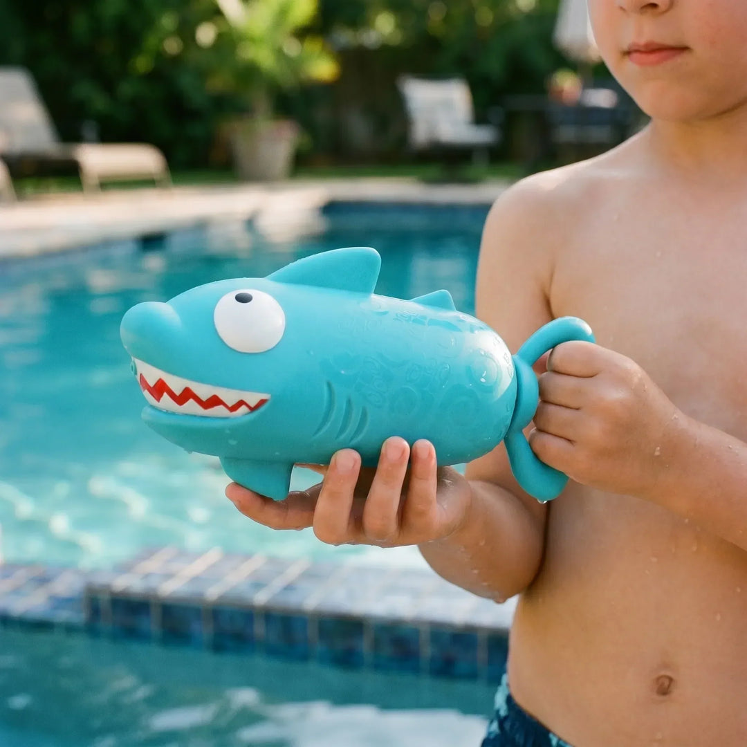 Cute animal water squirt toy for kids, toddlers, and children's beach, pool, or bath fun.