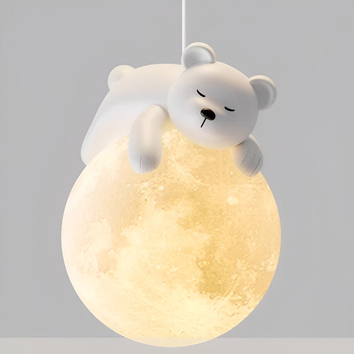 Charming animal LED ceiling light (bear or rabbit) adds cute lighting to kids' bedrooms and play spaces.