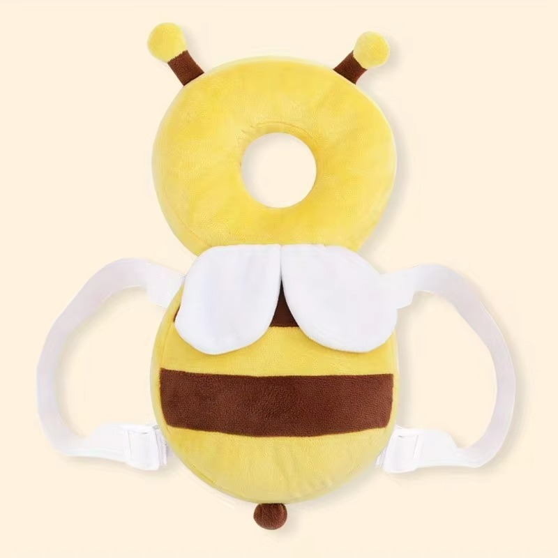 Infant bee head protection pillow. Essential baby safety cushion for toddlers learning to crawl & walk, soft fall protection.