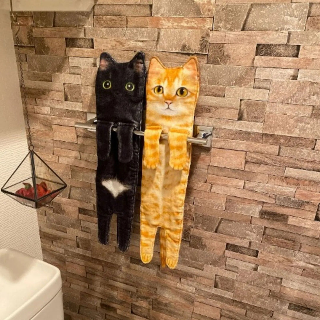 Premium absorbent cat hand towel, soft & quick-drying, ideal as a unique pet lover gift.