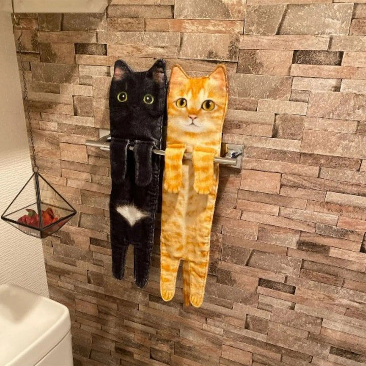Premium absorbent cat hand towel, soft & quick-drying, ideal as a unique pet lover gift.