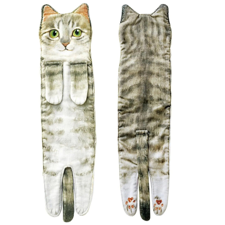Super absorbent cat kitchen towel, quick dry and soft, featuring a cute animal design.